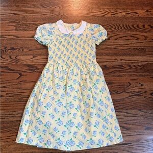 Janie and Jack Charlotte Yellow Dress with Blue Floral Design
